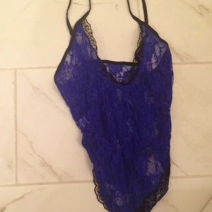 NWOT Lace teddy (bodysuit) sz Large Royal blue